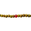 Holzperlen Collier mit Roten Glasperlen (48 cm / Ø 6 mm)