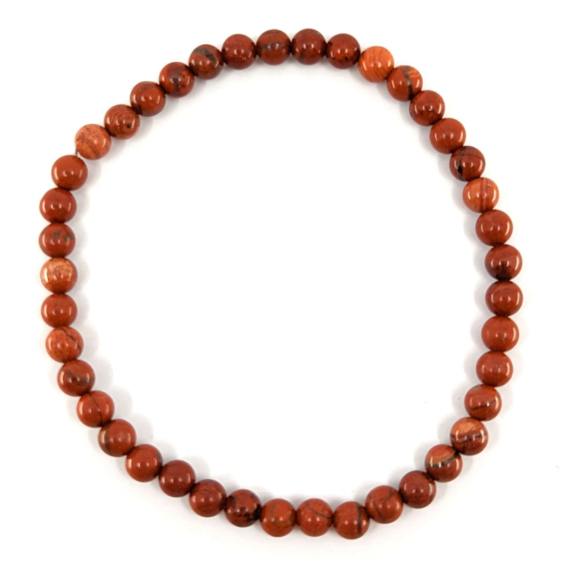Rote Jaspis-Perlen Edelstein Armband (Ø 4mm)