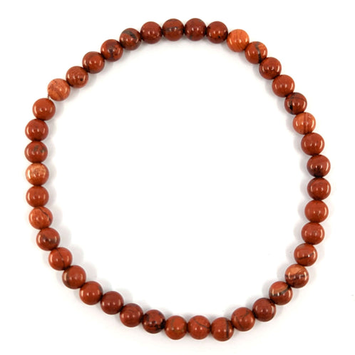 Rote Jaspis-Perlen Edelstein Armband (Ø 4 mm)