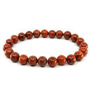Rote Jaspis-Perlen Edelstein Armband (Ø 8 mm)
