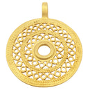 Kettenanhänger Sonne, 24 Karat Vergoldet, medium