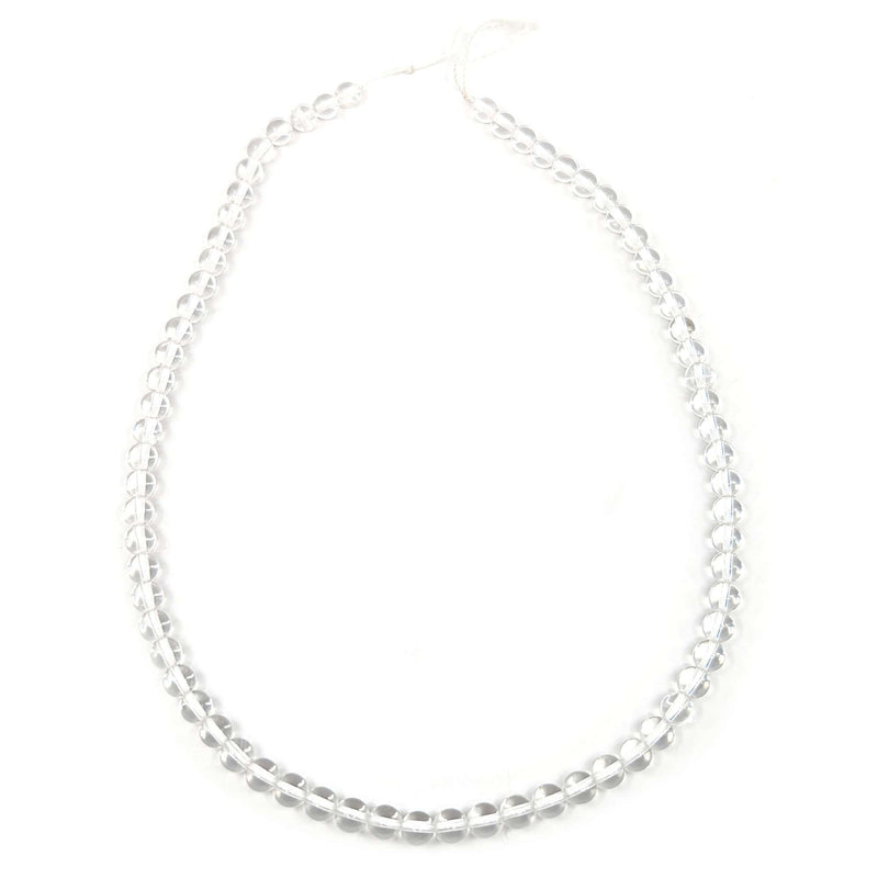 Klare Bergkristall Edelstein-Perlen mit Bohrung, 10 Stück (Ø 6mm)