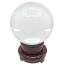 Kristallglaskugel drehbarer Holzsockel (Ø 11cm)
