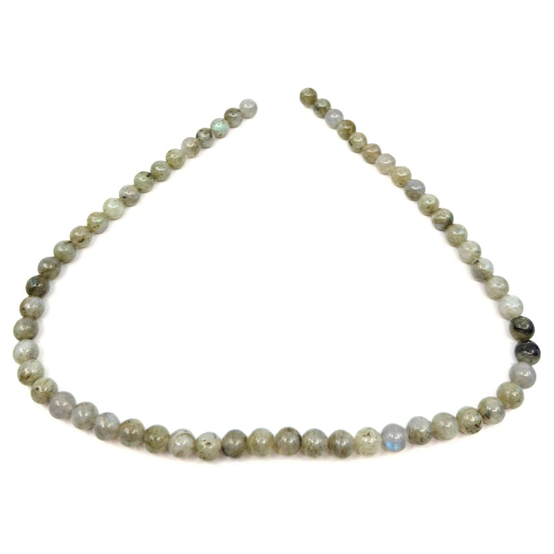 Labradorite gemstone beads with hole, 10 pieces (Ø 6mm)