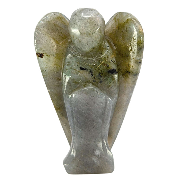 Estatuilla del ángel de la guarda con piedras preciosas de labradorita (5x3cm)