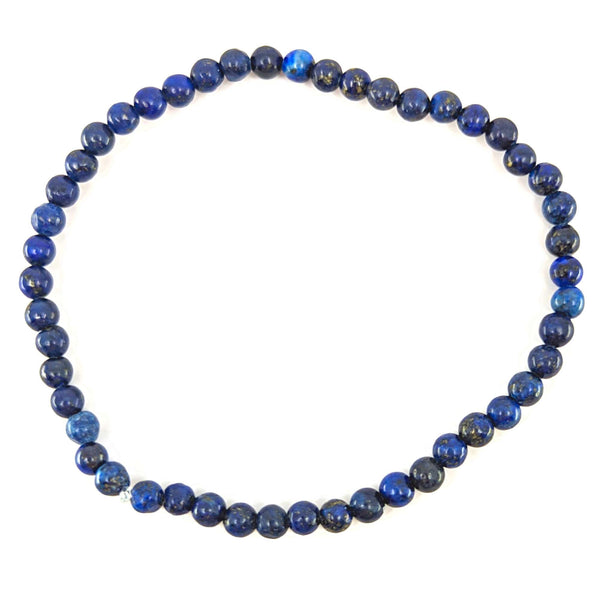 Pulsera de piedras preciosas con cuentas de lapislázuli (Ø 4 mm)