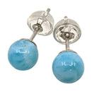Larimar Ohrstecker, Silber (8 mm)
