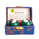 Qi Gong Meridian Kugeln Yan & Yang Grün 3,5 cm