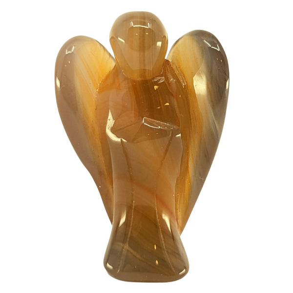 Estatuilla de ángel de la guarda con piedras preciosas de ágata natural (5x3cm)
