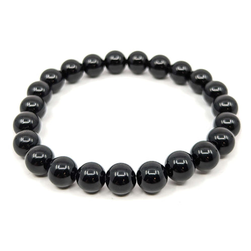 Onyx-Perlen Edelstein Armband (Ø 8 mm)