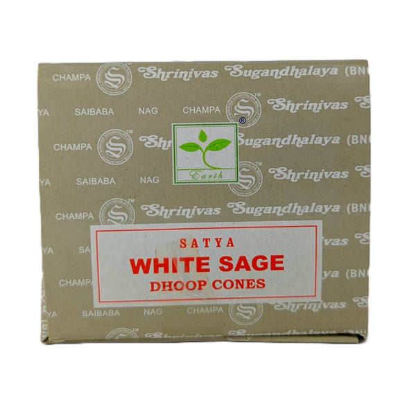 Cônes d'encens Satya White Sage, sauge blanche 12 cônes, durée de combustion 20min