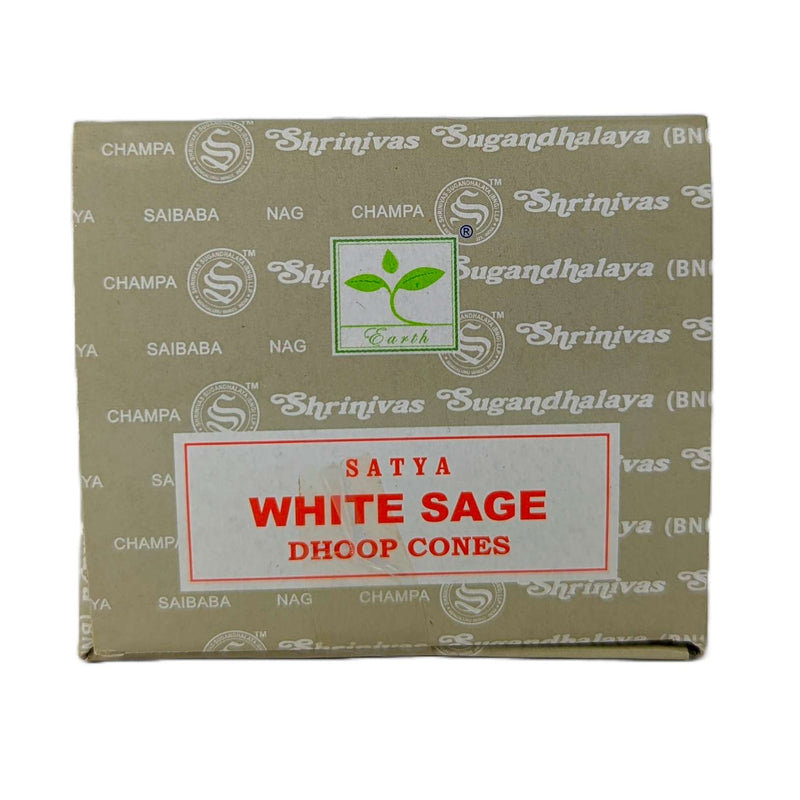 Satya White Sage, Weißer Salbei Räucherkegel, 12 Kegel, Brenndauer 20min