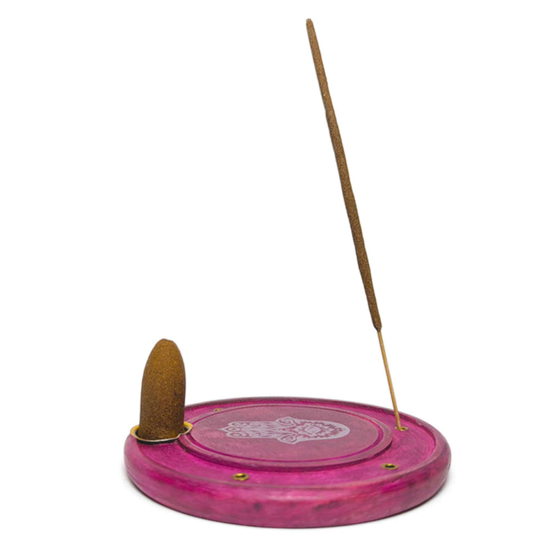Räucherkerzen- & Räucherstäbchenhalter Hand der Fatima, Pink Ø 10cm