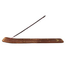 Räucherstäbchenhalter Brettchen aus Holz, Halbmond mit Sternen, Braun