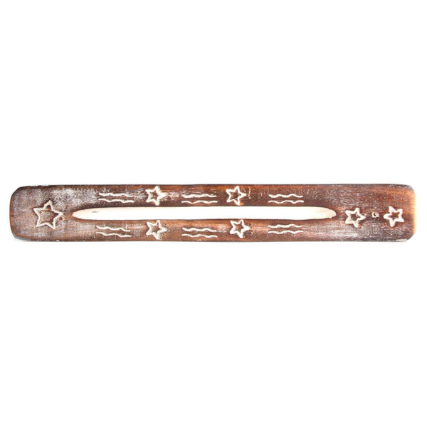 Incense holder wooden board, star, brown