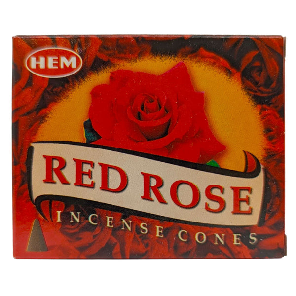 HEM Red Rose, Red Rose incense cones, 10 cones, 3cm, burning time 20min