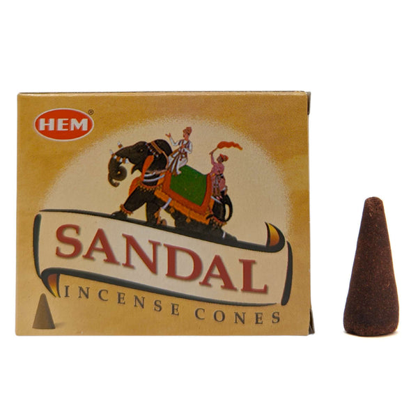 HEM Sandal, sandalwood incense cones, 10 cones, 3cm, burning time 20min