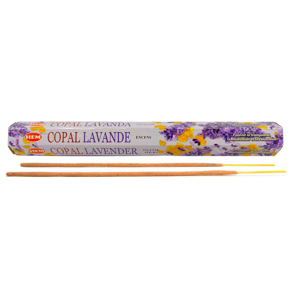 HEM Copal Lavender, Lavendel Räucherstäbchen, 20 Sticks, 23cm, Brenndauer 40min