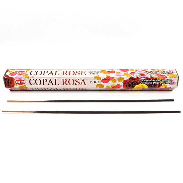 HEM Copal Rose Räucherstäbchen, 20 Sticks, 23cm, Brenndauer 40min
