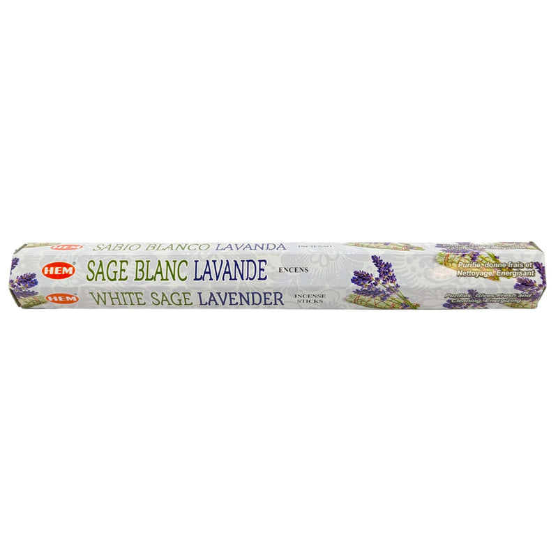 HEM White Sage Lavender, Weißer Salbei Lavendel Räucherstäbchen, 20 Sticks, 23cm, Brenndauer 40min