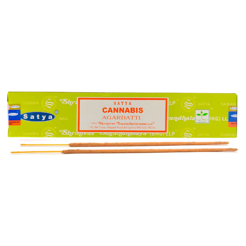 Satya Cannabis Räucherstäbchen, 12 Sticks, 20cm, Brenndauer 45min