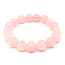 Rosenquarz-Perlen Armband, Groß (Ø 12 mm)