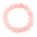 Rosenquarz-Perlen Armband, Groß (Ø 12 mm)