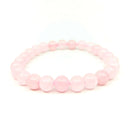 Rosenquarz-Perlen Farciert  Edelstein Armband (Ø 6 mm)