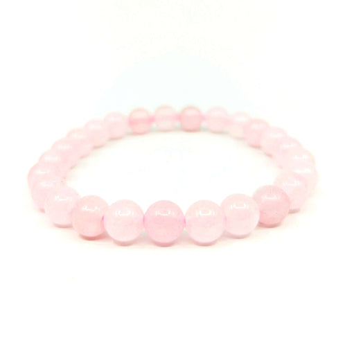 Rosenquarz-Perlen Farciert  Edelstein Armband (Ø 6 mm)
