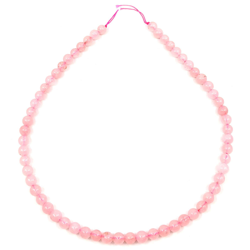 Perline di quarzo rosa con foro, 10 pezzi (Ø 6 mm)