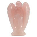 Rosenquarz Edelstein Schutzengel Statuette (5 cm)