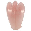 Rosenquarz Edelstein Schutzengel Statuette (5 cm)
