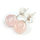 Rosenquarz Ohrstecker, Sterlingsilber 925 (Ø 6mm)