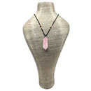 Rosenquarz Prisma Anhänger Halsschmuck (4 cm)