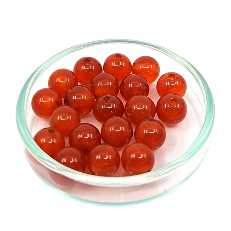 Roter Aventurin Edelstein-Perlen mit Bohrung, 10 Stück (Ø 6mm)