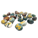 Runen Edelstein Set, bunter Jaspis
