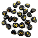 Runen Edelstein Set, schwarzer Onyx