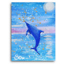 Delfinbild: Delfinsprung im Mondlicht