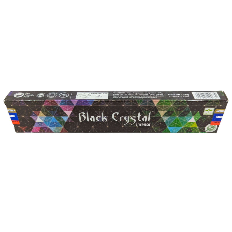 Bastoncini d'incenso Satya Black Crystal, cristallo nero 12 bastoncini, 20cm, tempo di combustione 45min