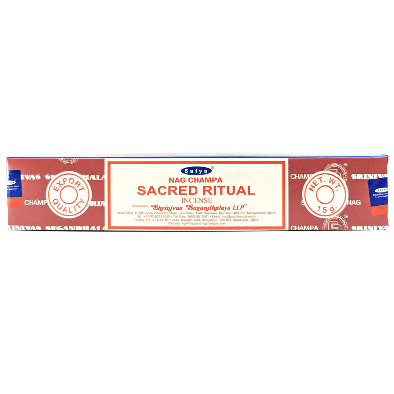 Räucherstäbchen Satya Nag Champa Sacred Ritual, Heiliges Ritual 12 Sticks, 20cm, Brenndauer 45min