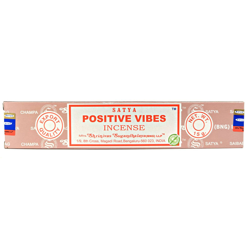 Satya Positive Vibes, Positive Stimmung Räucherstäbchen, 12 Sticks, 20cm, Brenndauer 45min