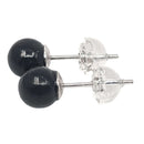 Schungit Ohrstecker, Sterlingsilber 925 (Ø 6 mm)