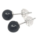Schungit Ohrstecker, Sterlingsilber 925 (Ø 6 mm)