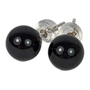 Schwarzer Turmalin (Schörl) Ohrstecker mit 925 Silber (8mm)