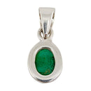 Smaragd Anhänger 925 Silber Fassung - 7 mm