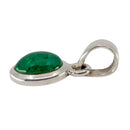 Smaragd Anhänger 925 Silber Fassung - 7 mm
