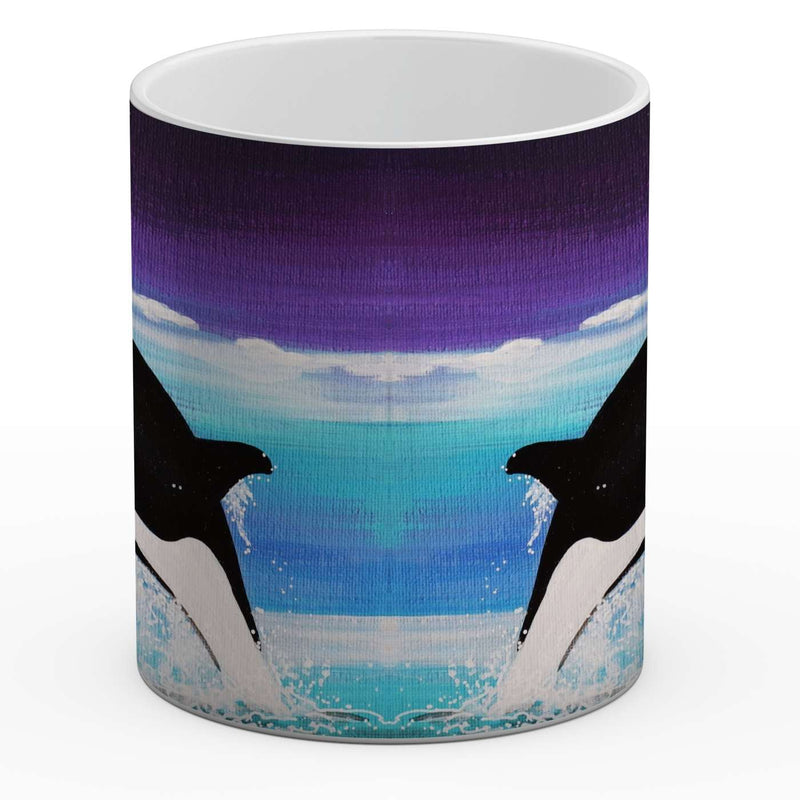 Delfinbild: Springender Orca