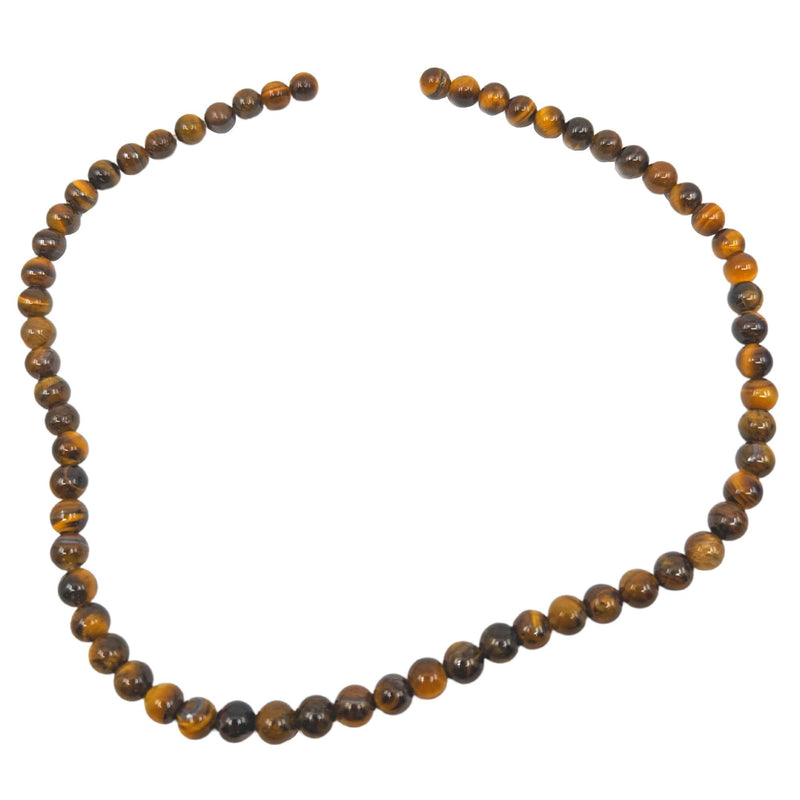 Tigerauge Edelstein-Perlen mit Bohrung, 10 Stück (Ø 6mm)