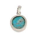 Türkis Anhänger 925 Silber Fassung (2 cm)
