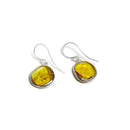 Citrin Ohrhänger in Silber 925 Fassung, Ovaler Facettenschliff (14x14mm)